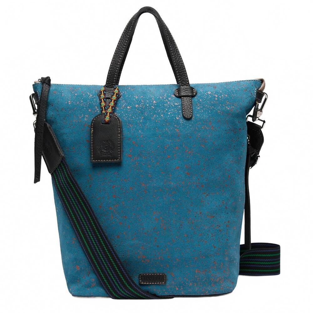 NEW CONSUELA women's nilo sling bag in slate blue suede